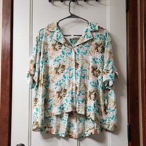 NWOT Jane + Delancey Floral Blouse - XL